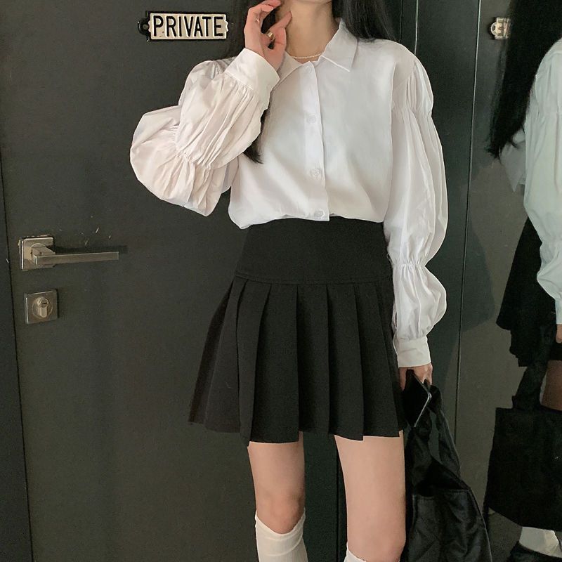 White Shirt Female Spring and Autumn 2024 New French Retro Loose Long-sleeved Blouse