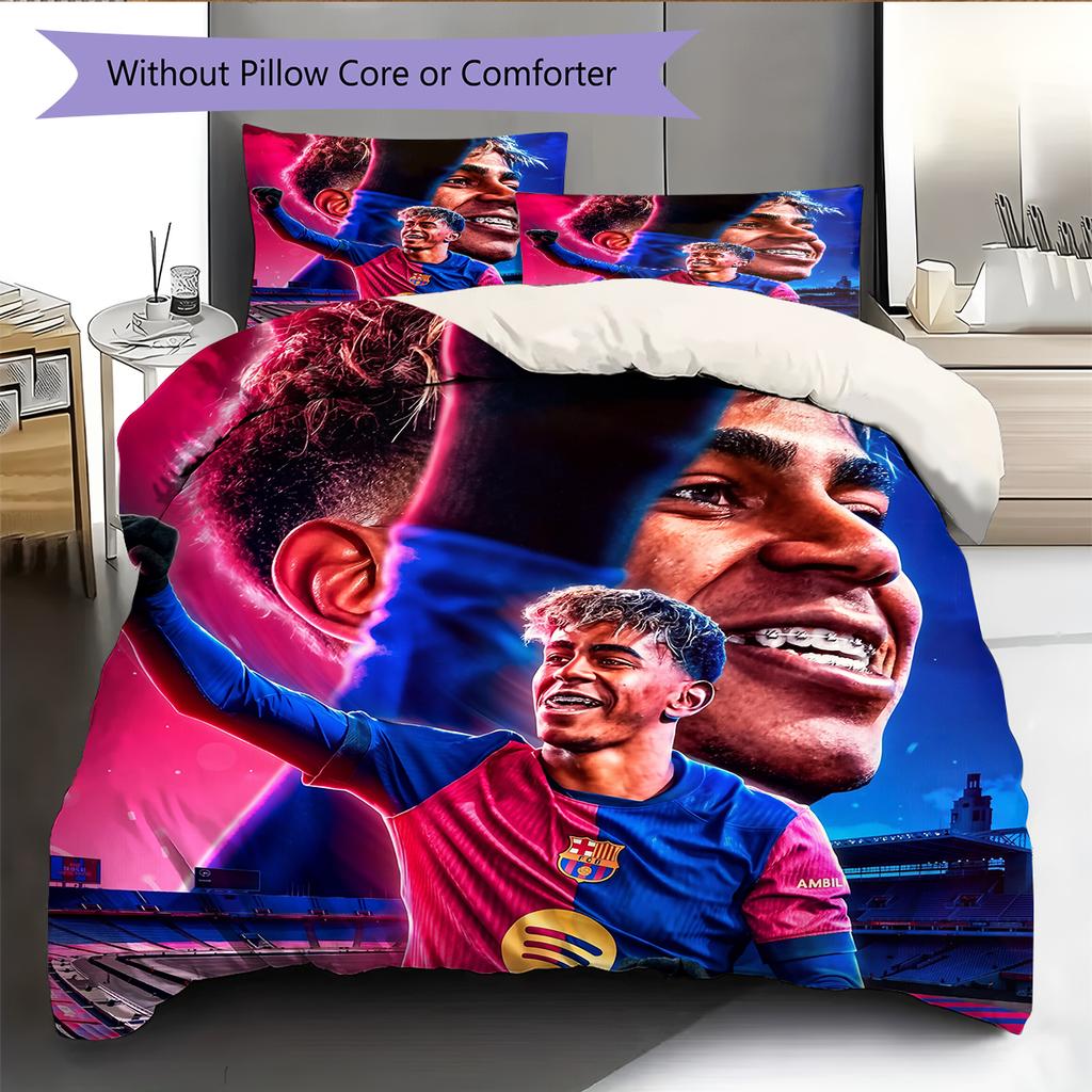 Biancheria da letto con motivo Lamine Yamal Decorazione per la casa Regalo di compleanno (1 * copripiumino + 2 * federa, senza nucleo)