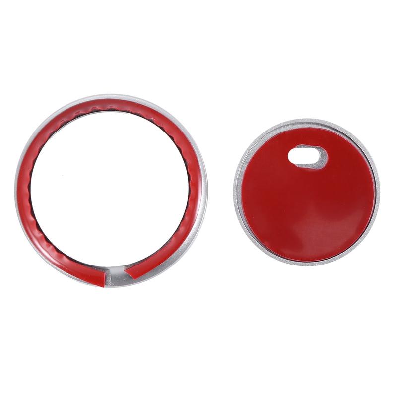 A22E-2Pc Set Silver Aluminum Keyless Engine Push Start Button & Surrounding Decoration Ring For Mazda 3 6 CX-3 CX-5 CX-9 MX-5 W