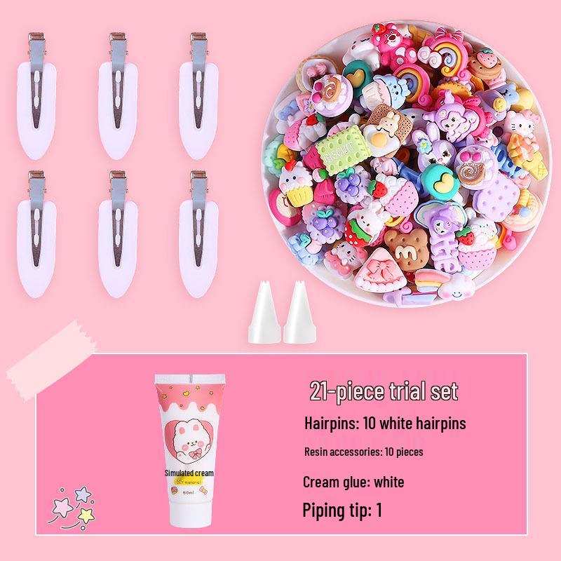 Dziecięcy zestaw do samodzielnego robienia spinek do włosów: Urocze żywiczne akcesoria do ręcznie robionych spinek do włosów