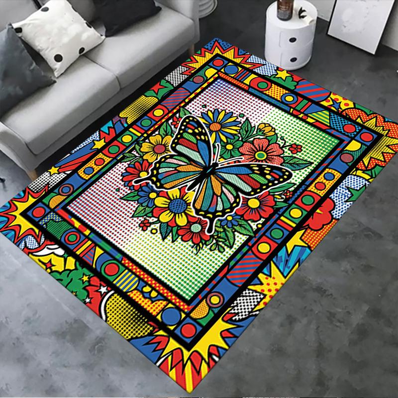 2025 New Modern Butterfly Carpet Rug for Living Room Bedroom Home Sofa Decoration,Kids play Non-slip Floor Mat77