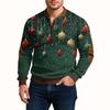 Mens Christmas Sweater Zip Up Sweatshirts Vintage Knit Graphic Sweatshirt Xmas Stand Collar Pullover