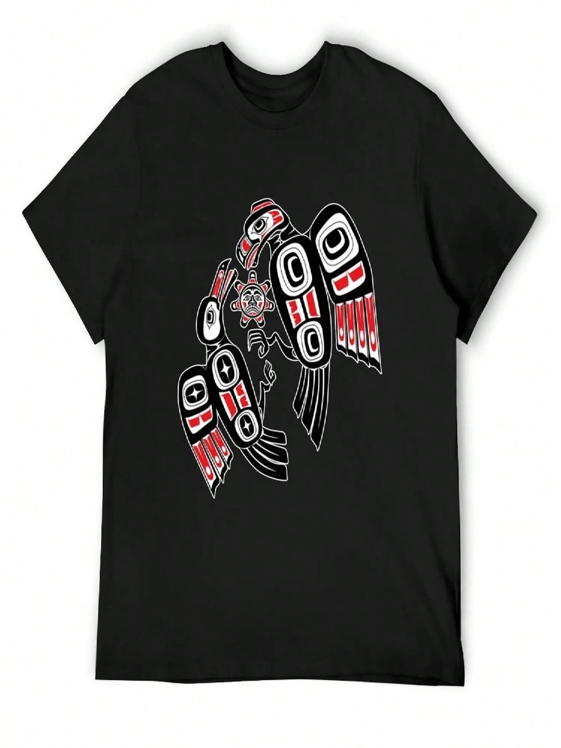 Haida Eagle Battles Raven For The Light T-Shirt Aesthetic Clothes Customs Plus Size Tops Plus Size unisex Clothing S разноцветный