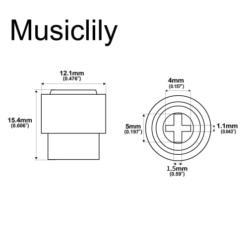 Musiclily Ultra Lever Switch Knob, Old TL Type, Inch/Metric Compatible, for Telecaster Electric Guitars, Black (Set of 2)