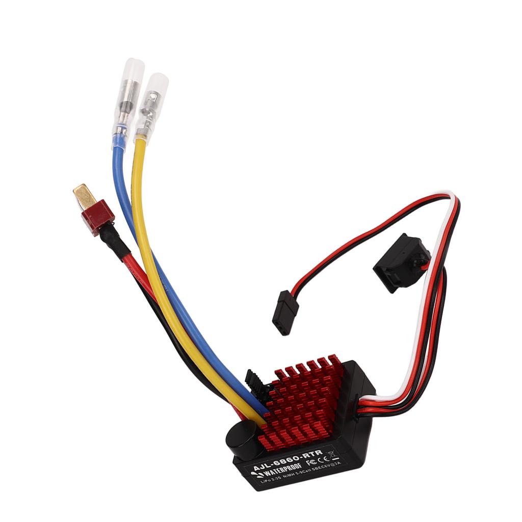 AJL 6860 RTR RC Car Brushed ESC 60A Waterproof Electronic Speed Controller for 110 RC Car Boat