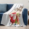 Christmas Throw Blanket Santa Claus Reindeer Festive Holiday Cozy Warm Soft Plush Bedspread Decor Gift