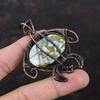 Copper Larimar Pendant Copper Wire Wrapped Pendant Handmade Copper Jewelry Tortoise Designer Pendant Wire Wrap Gemstone Jewelry Gift For Her