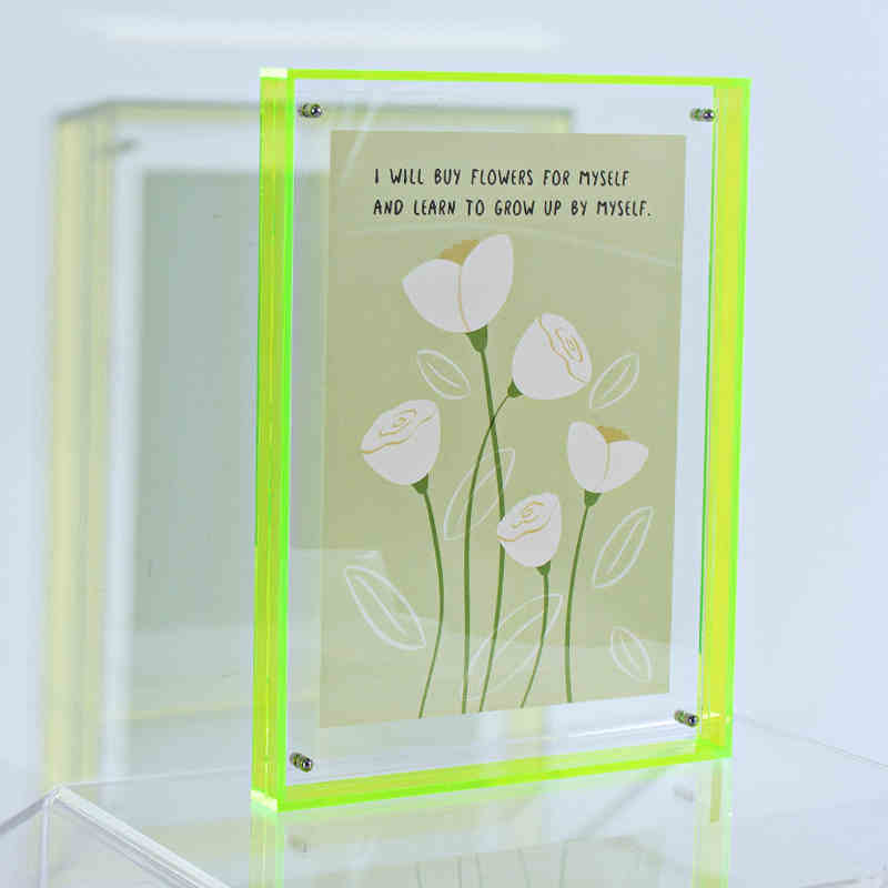 Floating Picture Frame Acrylic Frames for Wall Mounted Tabletop Standing Decorative Photo Frames Neon Translucent Hanging Frame