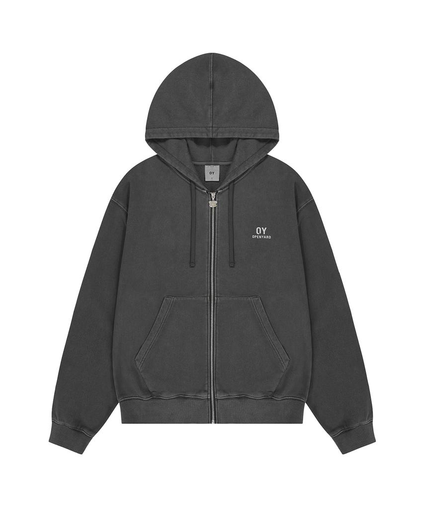 Openyard(Oy) Pigment Odolly Hoodie Zip Up - Black