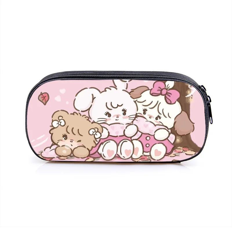 Mikko Pencil Bag Anime Pencil Cases Canvas Kawaii Stationery Box Children's Office Student School Supplies Stationary