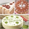 iSuperb 4 Pieces Cake Top Stencils Cookie/Cake Decorating Painting Templates Baking Tool for Cupcake Wedding Cake Fondant Impression, Wedding
