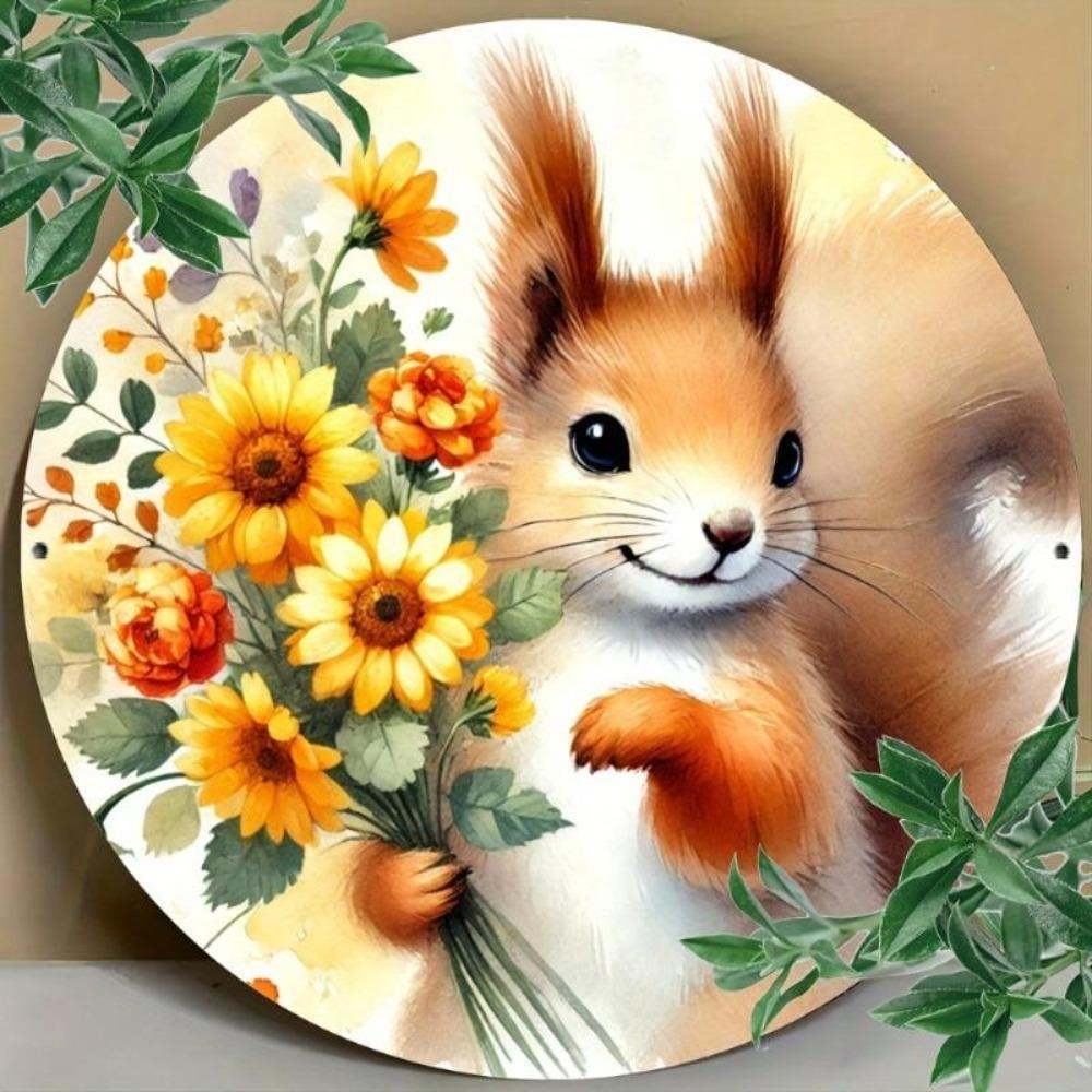 Vintage Squirrel Metal Tin Sign Wall Art Retro Rustic Decor Inspirational Quotes Weatherproof