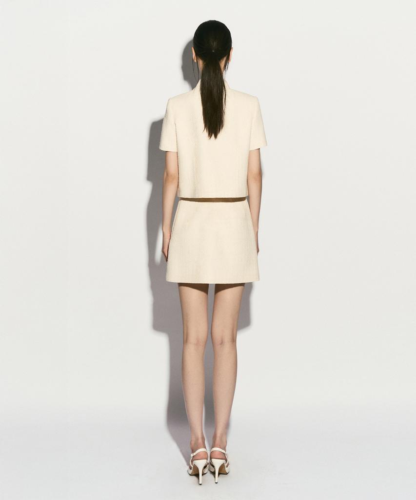 Re Rhee Tweed Half-Sleeve Jacket