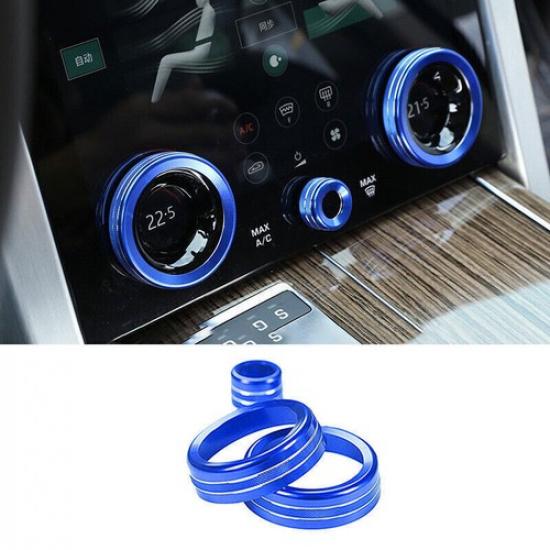 For Range Rover L405 2018- Blue Aluminum Console Volume Switch Button Ring