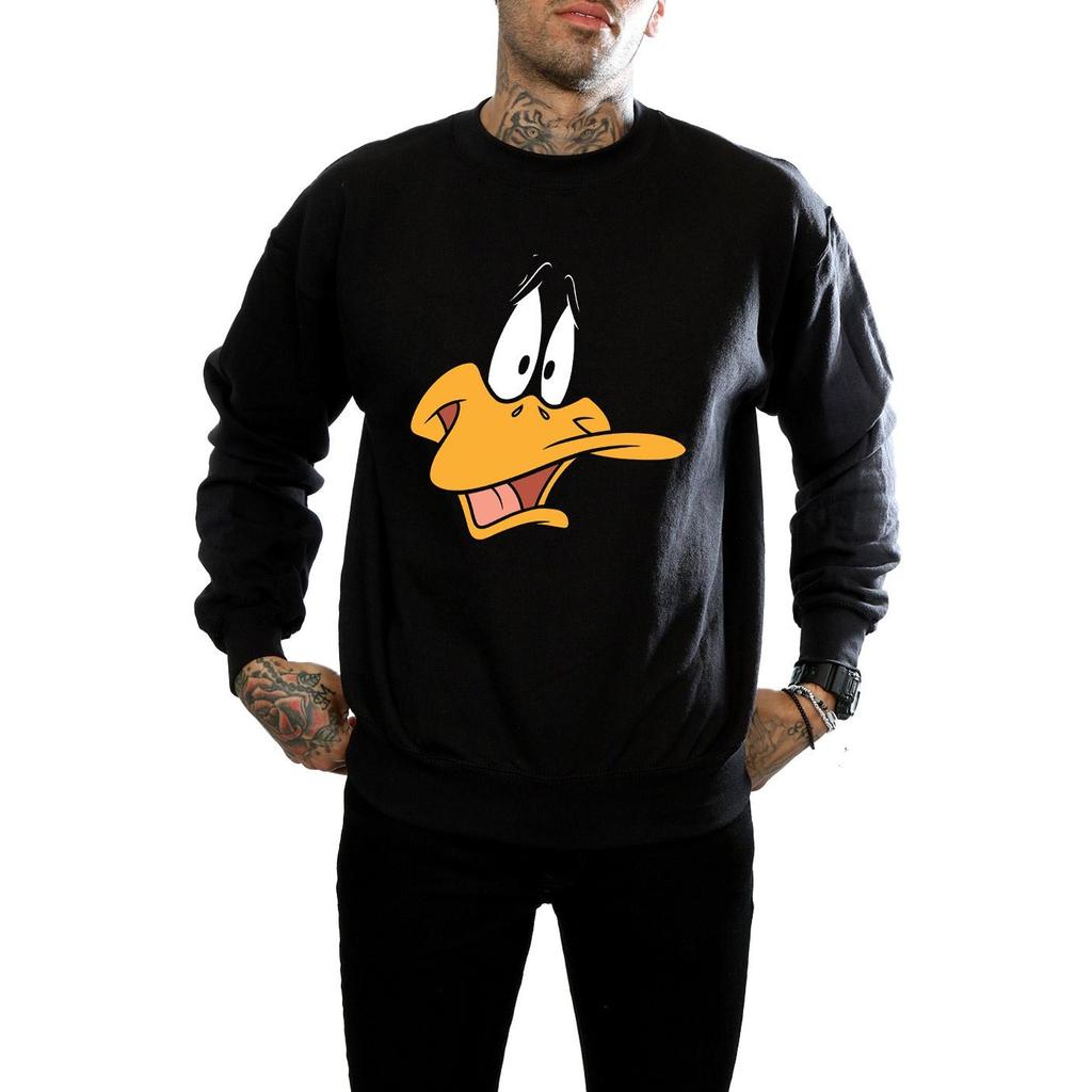 Looney Tunes Męska bluza z twarzą Kaczora Daffy'ego