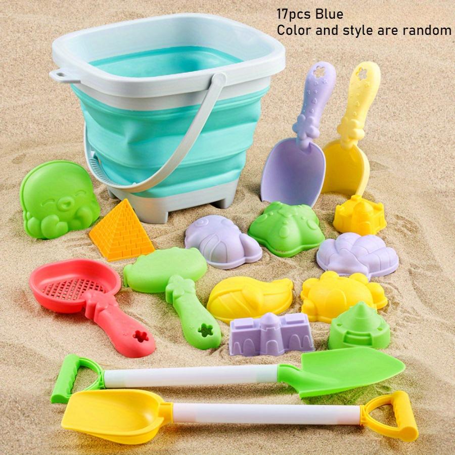 Children's Sand Digging Toy Set Beach Play Water And Sand Folding Bucket Shovel Mold Summer Gift Random Colors Styles