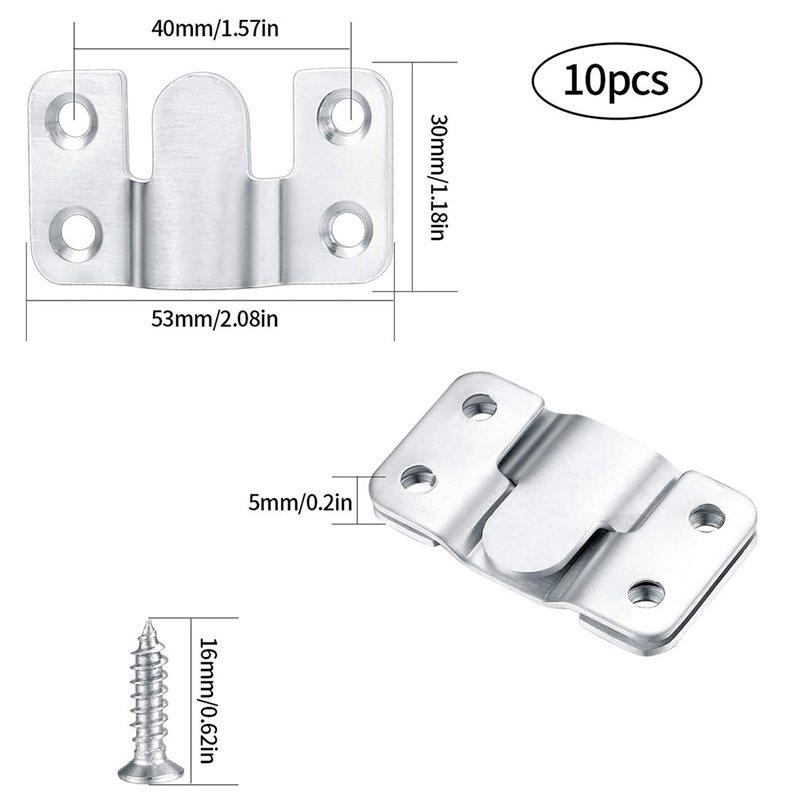 Premium-50 Pcs Flush Mount Bracket Interlocking Hang Furniture Connector Stainless Steel Wall Mount Picture Frame Brackets