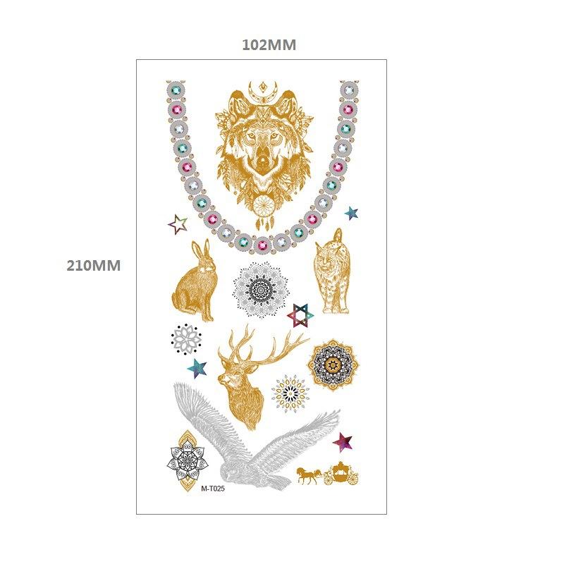 Bronzing Tattoo Sticker Water Transfer Mt Metal Waterproof Tattoo Sticker Party Party Amazon Wind Tattoo