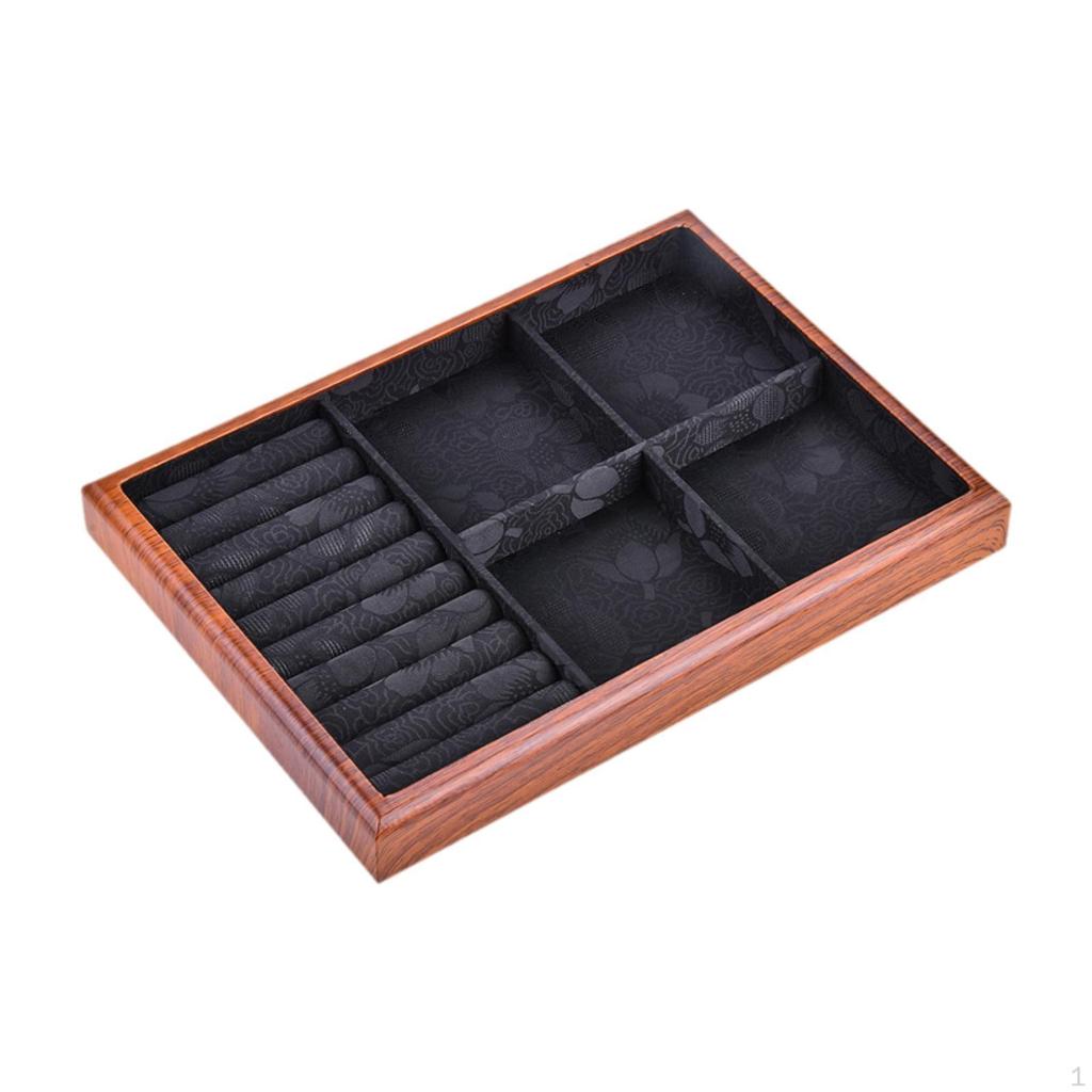 Jewelry Display Container In Wood for Women, Storage Tray Dresser Showcase