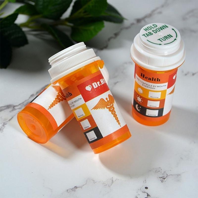 50Ml Push Down & Turn Vial Container Pocket Plastic Storage Stash Jar Pill Bottle Case Box Herb Container