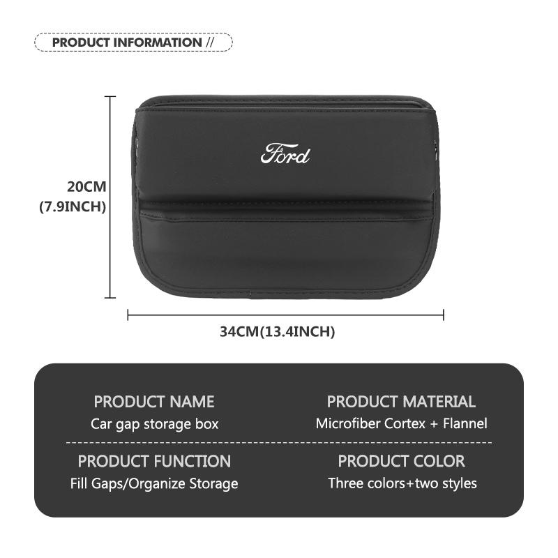AKO1 Car Seat Gap Storage Box Pocket Organizer Non Slip Holder For Ford mk2 mk3 Ranger Mondeo mk4 S-MAX Kuga Mustang Fusion