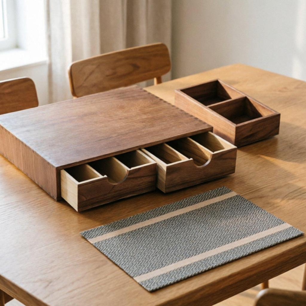 Brew Capsule Drawer Natural Wood Coffee Desktop Tidy