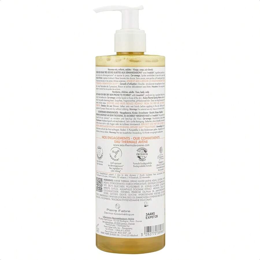 Avene XeraCalm A.D Lipid-Auffüllendes Reinigungsöl 400ml , Atopische Dermatitis, Ekzemneigend, Parfümfrei, Pumpspender