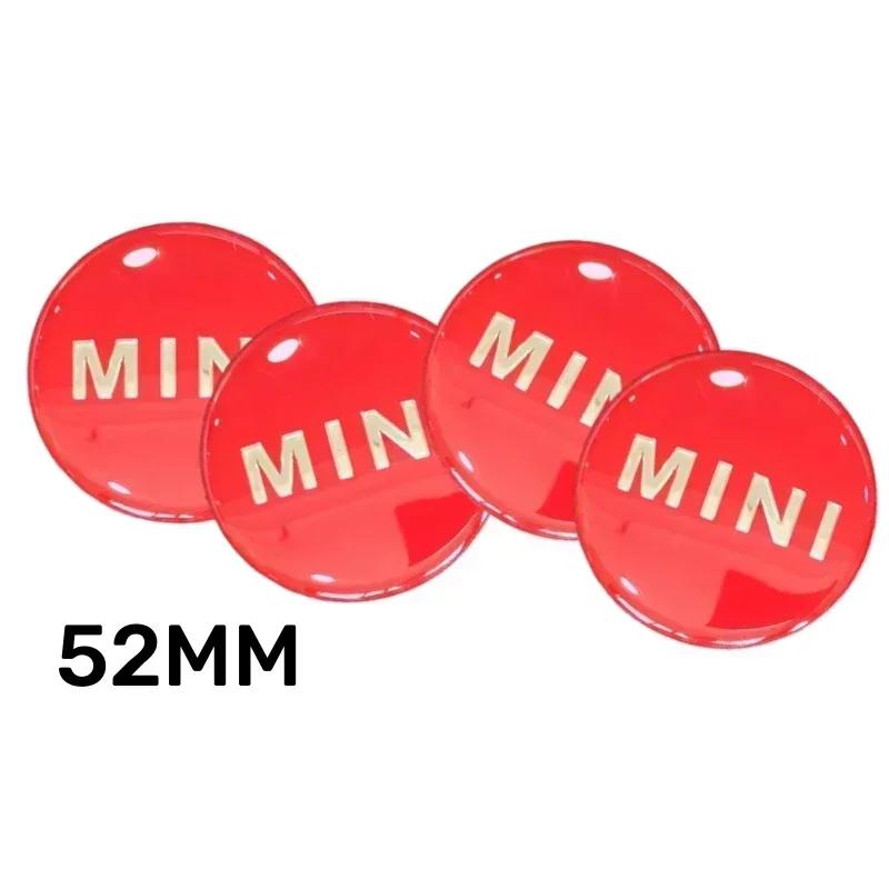 4Pcs 52MM Car Wheel Center Hub Stickers Logo for Mini Cooper JCW R50 R52 R53 R56 R57 R58 R60 MINI CLUBMAN COUNTRYMAN Accessories