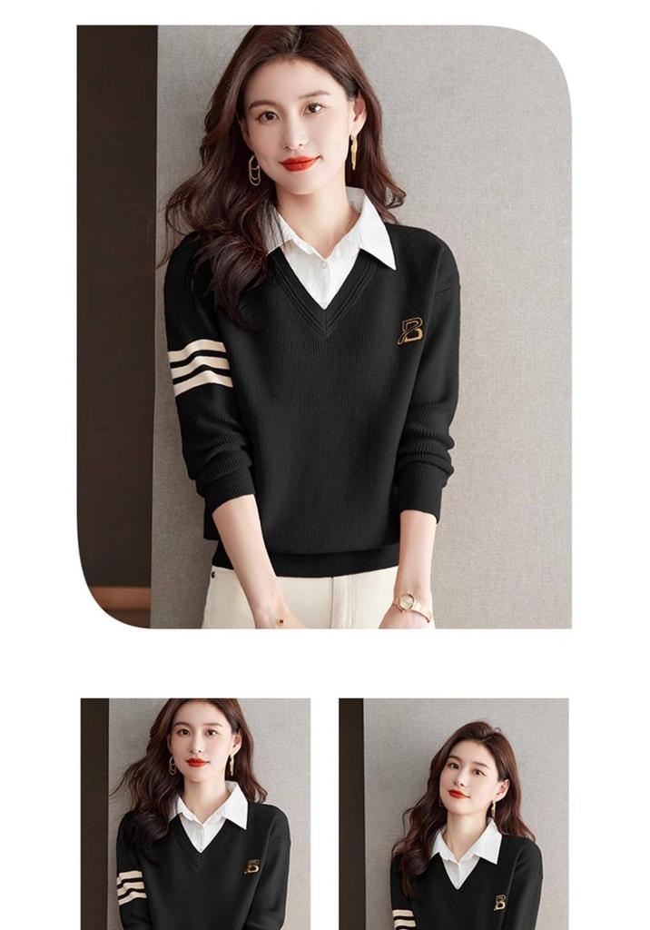 Women’s Chic Two-Piece Style Knit Sweater - Autumn/Winter 2024