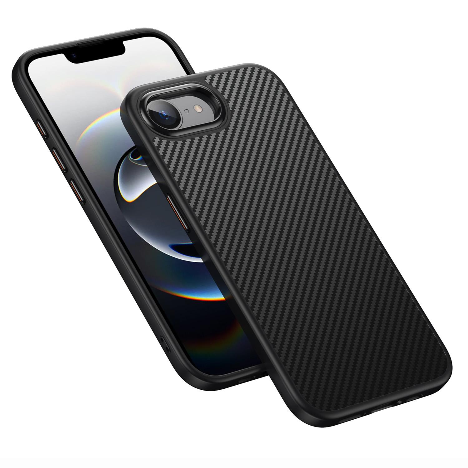 

For iPhone 16e Magnetic Case Carbon Fiber Texture PC+TPU Cover Type A