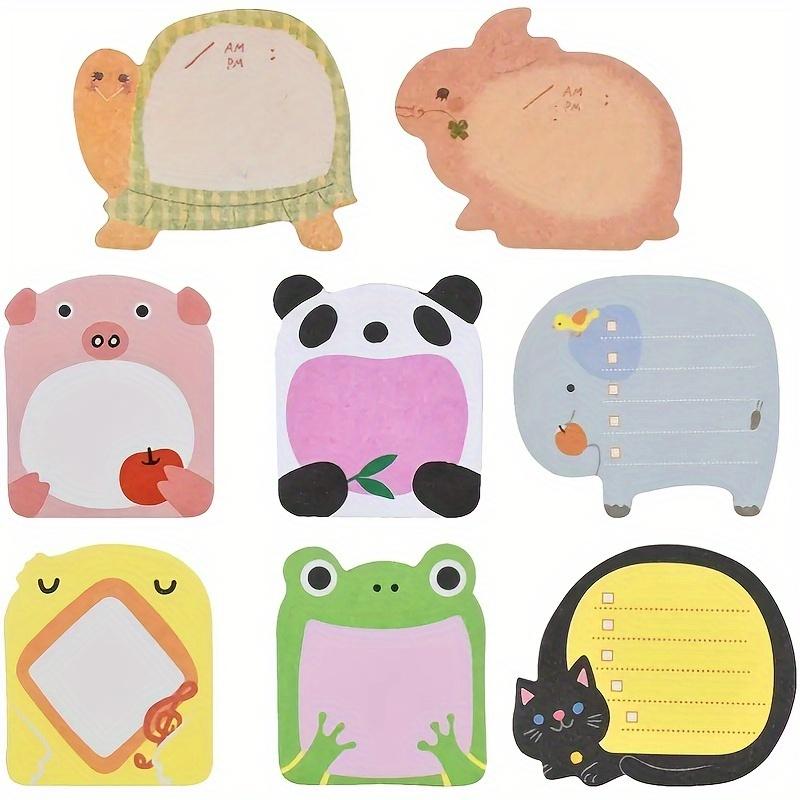 1PACK/8 Sticky Notes, Animal Sticky Notes, Removable Self-adhesive Sticky Notes, Novelty Cartoon Sticky Note Pad Set, School and Home
