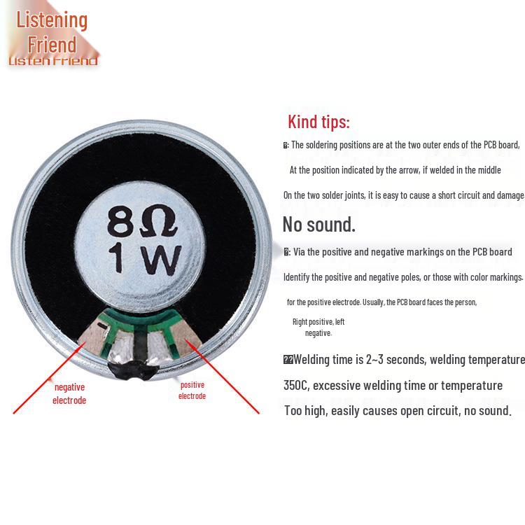 32mm 8 Ohm 0.5W Iron Shell Mylar Buzzer Speaker with Neodymium Magnet for Intercom Systems