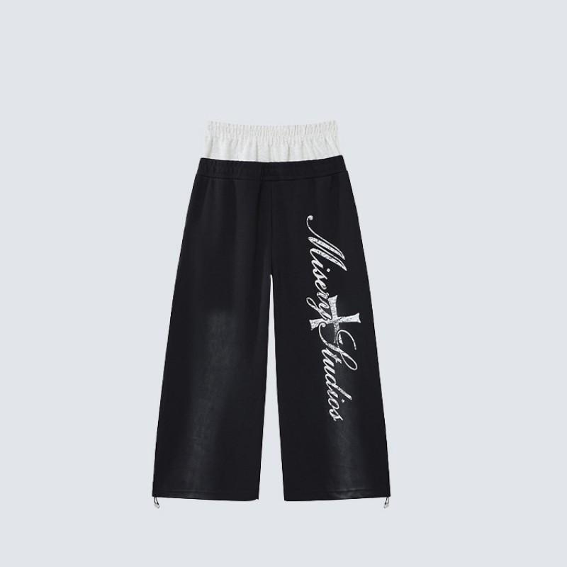Mens Loose Fit Hip Hop Sweatpants Striped Graphic Casual Dance Athletic Pants