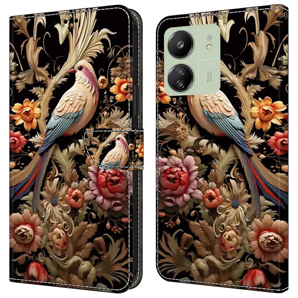 For Xiaomi Redmi 13C 4G/13C 5G/Poco C65 4G/Poco M6 5G/13R 5G Case Pattern PU Leather Card/Cash Slots Phone Cover