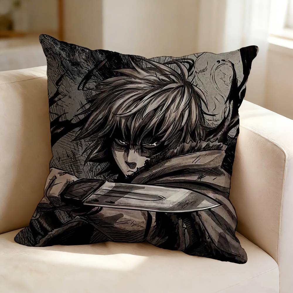 VVinland SSaga Anime TThorfinn  Square DoubleSided printed Pillow Case Bedroom Bedside Pillow Sofa Cushion Cover