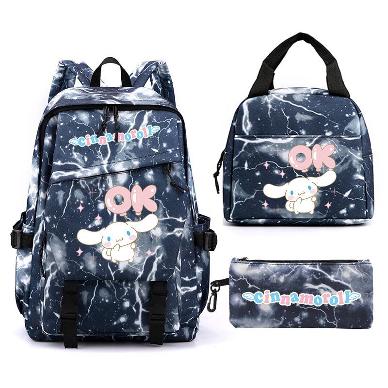 Cartoon Puppy Printed Schoolbag Set Backpack + Lunch Bag + Pencil Case Three-Piece Set
