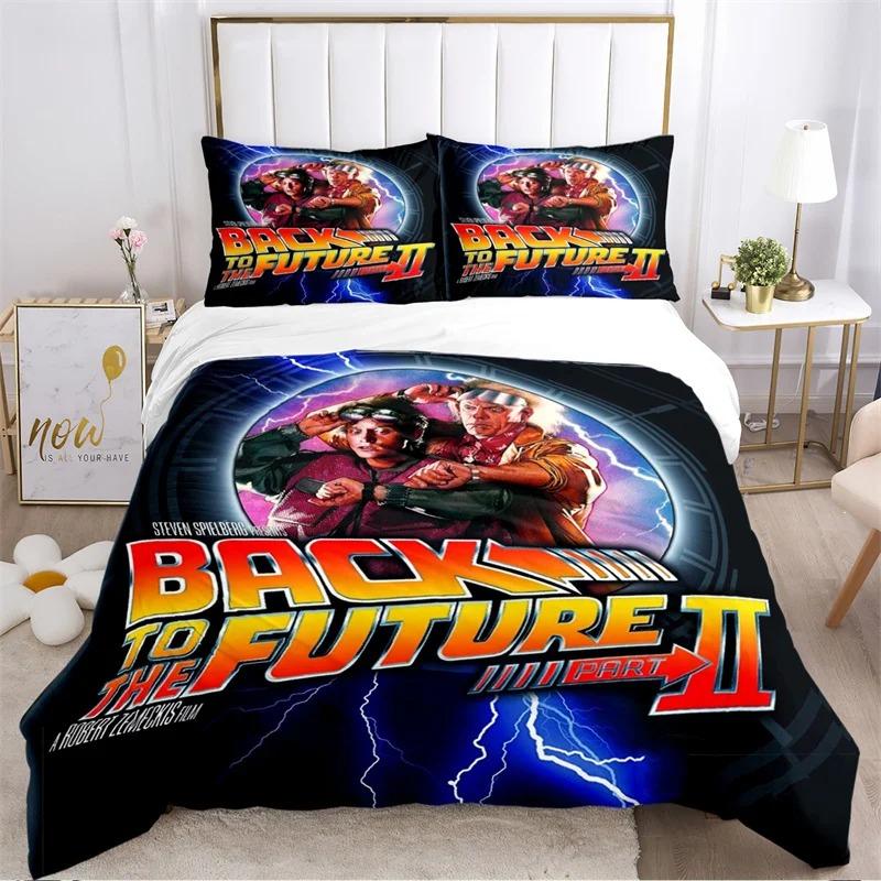Back To The Future Pattern All Season Duvet Cover Bedding Comforter set Soft Quilt Cover and Pillowcases SingleDouble/Queen/King