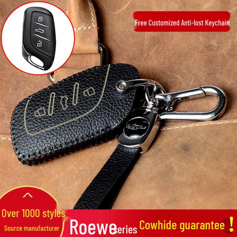 Roewe RX5/i5/i6max/350/360/RX3 Cowhide Key Case with Snap Button
