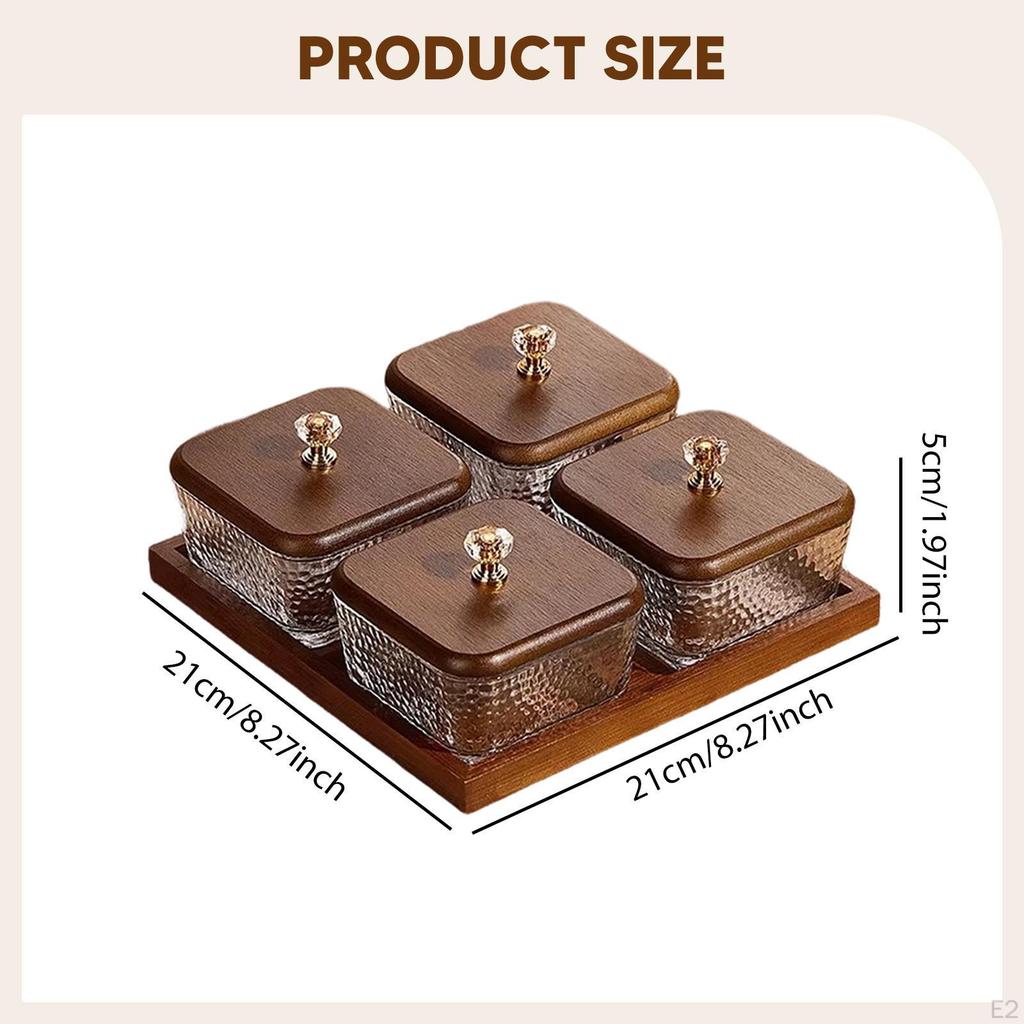 Divided Serving Tray Dish Table Centerpiece Food Storage Box Compact Multipurpose 4 Compartments