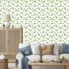 Crocodile wallpaper white, lime, light gray and green 50x1000