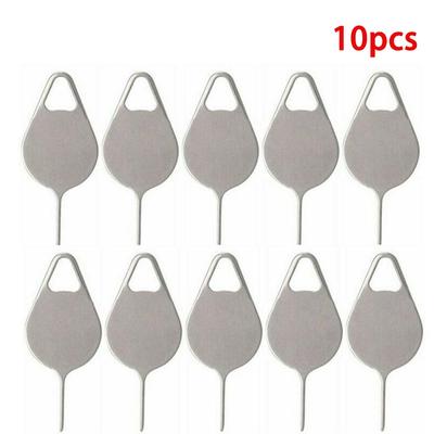 10pcs Sim Card Removal Eject Pin Stainless Steel Sim Card Tray Ejector Needle Universal For IPhone IPad Samsung Repair Tool
