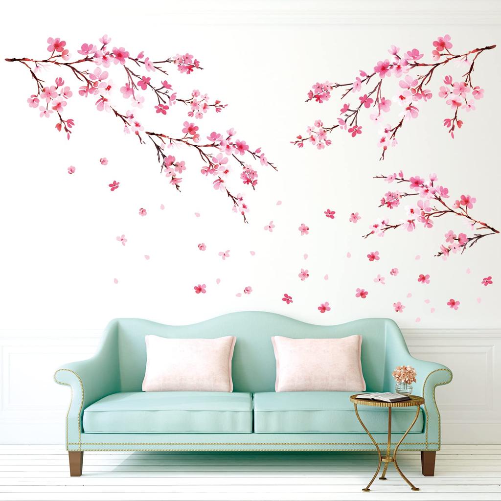 DECOWALL Watercolor Cherry Blossom Wall Sticker Decorate for DIY Wall Transfer Wall Art Sticker Bathroom Room Infant DWL-2003P1903 - Kindergarten,