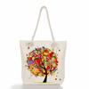 Flower tree print thick rope single-shoulder beach bag 7281 CLE