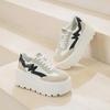 High Quality 8cm Women Chunky Sneakers New Fashion Autumn Spring Shoes Cloth Pigskin Casual Platform Wedge Pumps Genuine Leather