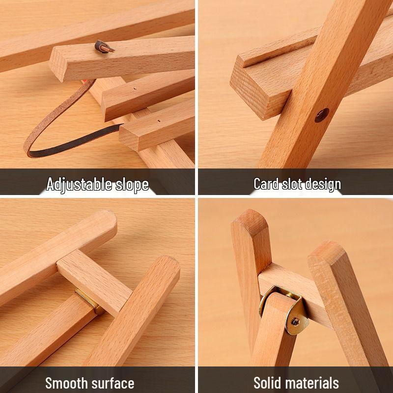 Wooden Foldable Mini Tabletop Easel for Painting and Sketching