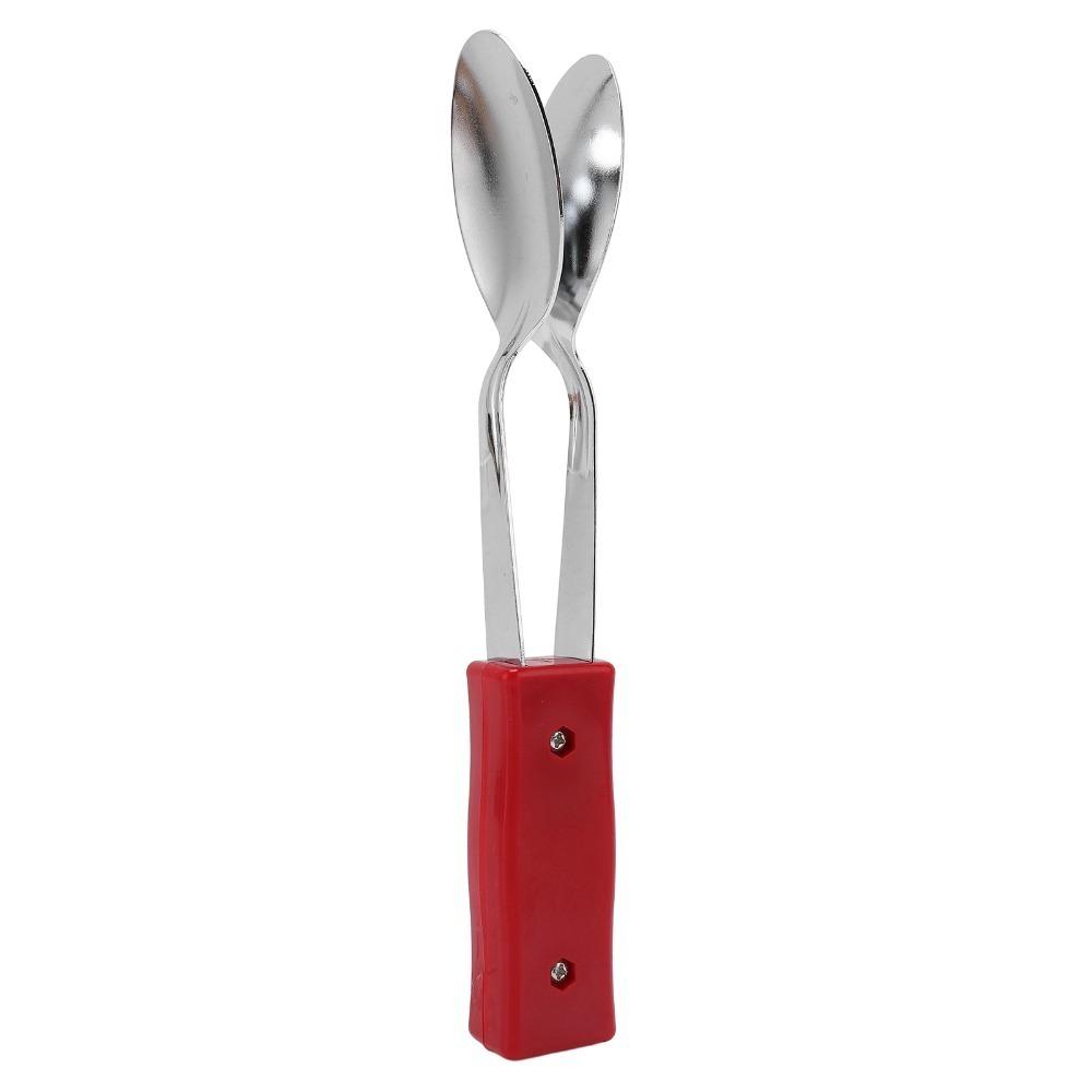 Handle Design Percussion Instrument Silver+Red Folk Instrument  For Music Enthusiasts