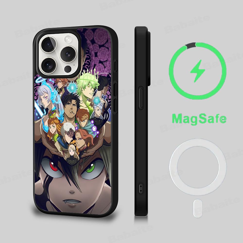

Black Clover Phone Case Magnetic Case For IPhone 16 14 13 12 11 15 Pro Max Plus For Magsafe Wireless Charge Cover iPhone 12Pro Max