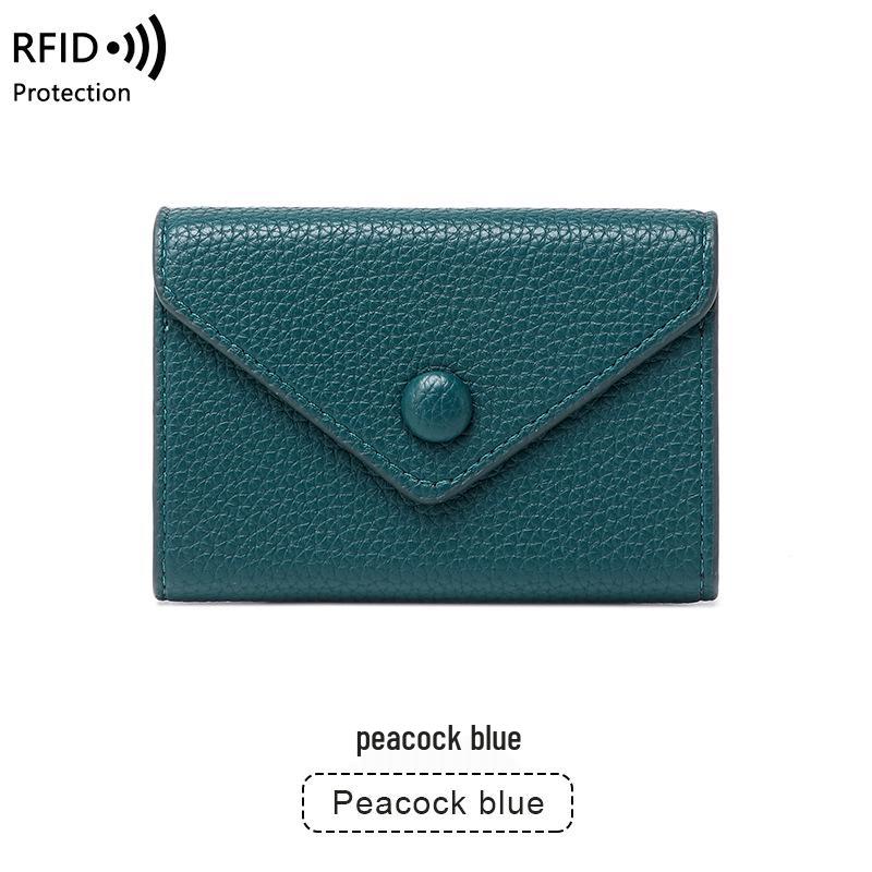 Lightweight Portable Lychee Pattern Small Card Holder for Women - RFID Protected, Anti-Theft Accordion Design, 2023 Edition.