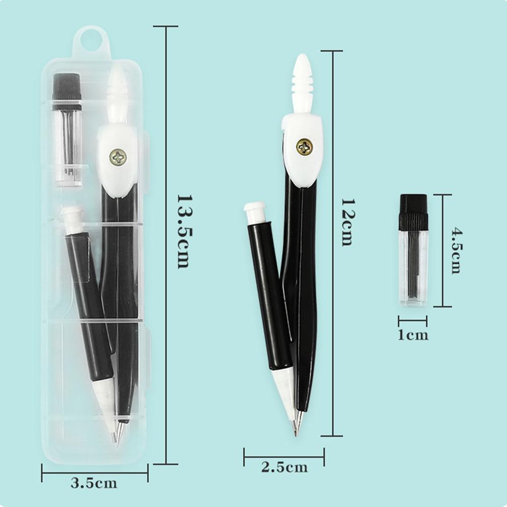 2pcs Math Geometry Student Pencil Compass Learning Drawing Tool Metal Compass Set  School Supplies