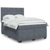 VidaXL Slatted Bed Base and Mattress Dark Grey 140x190cm Velvet 3290907